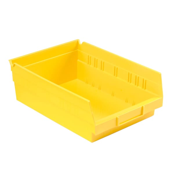 Global Industrial Shelf Storage Bin, Polypropylene, Yellow, 4 in H, 8-3/8 in W 184843YL - main